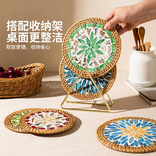 摩登主妇贝壳隔热垫餐垫防烫垫砂锅垫茶杯垫家用耐高温碗垫餐盘垫 商品图1