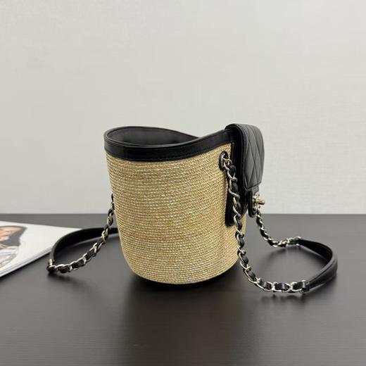 香奈儿 26C早春新款菜篮子编织包 黑色白色 大号小号（LZ） 商品图5