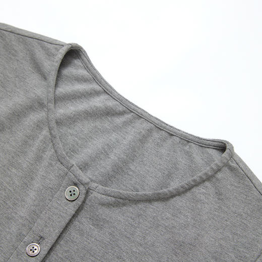 西遇拼接假两件长袖T恤女2026年春季新款修身半开领内搭打底衫10260016 商品图5