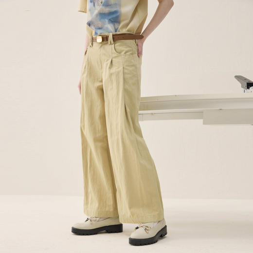 谜底阔腿裤长裤2026年春季新品挺括有型宽松百搭裤子女261MK0206 商品图1