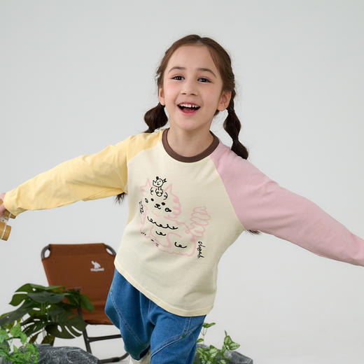 【10A抗菌纯棉】棉花堂涂鸦动物长袖童装T恤-FA61007 商品图6