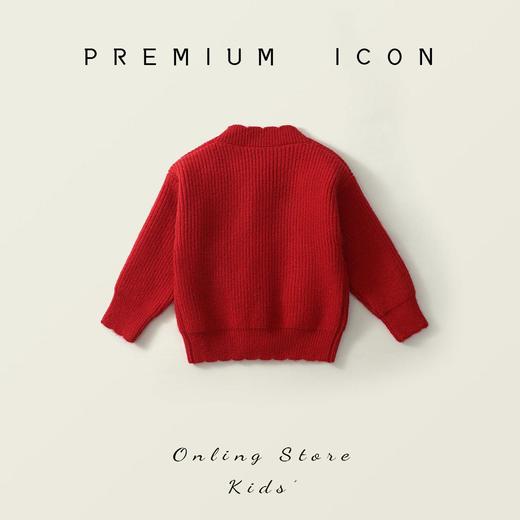 Hania2026年新年女童红色针织开衫秋冬新款中小童韩版蝴蝶结长袖毛衣套装90-140★ 商品图3