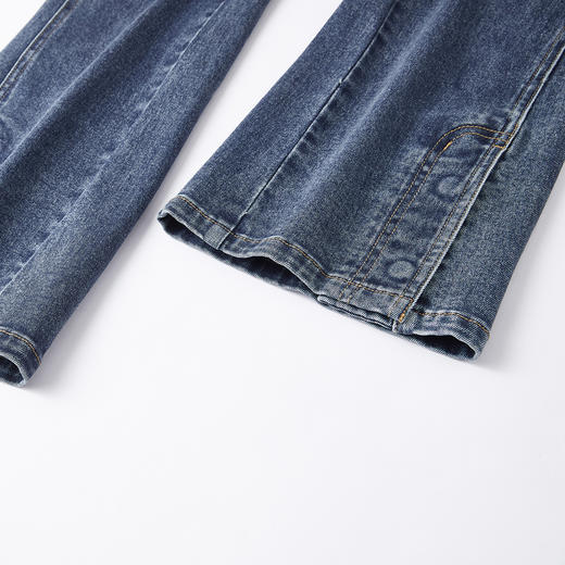 谜底喇叭牛仔裤九分裤2026春季新品复古开叉修饰腿型女261MJ0049 商品图3