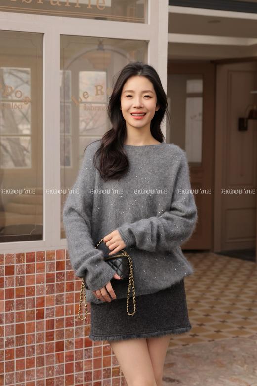 【门店同款】ENJOY冬季“暖冬知性”羊绒拉毛珠片针织上衣 168897579 商品图8