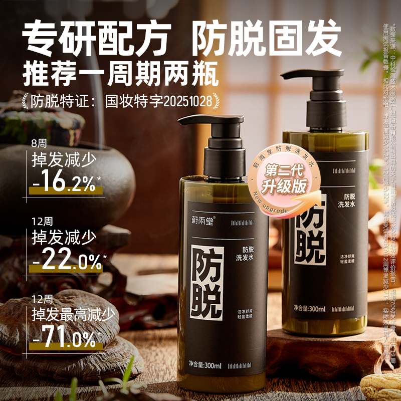 【洗发水护发素CP】蔚雨堂防脱洗发水300ml—防脱固发防断发 二硫化硒头皮净化洗发水300ml—控油去屑  拒绝油屑痒    银耳多肽护发素—顺滑光泽  一梳到底