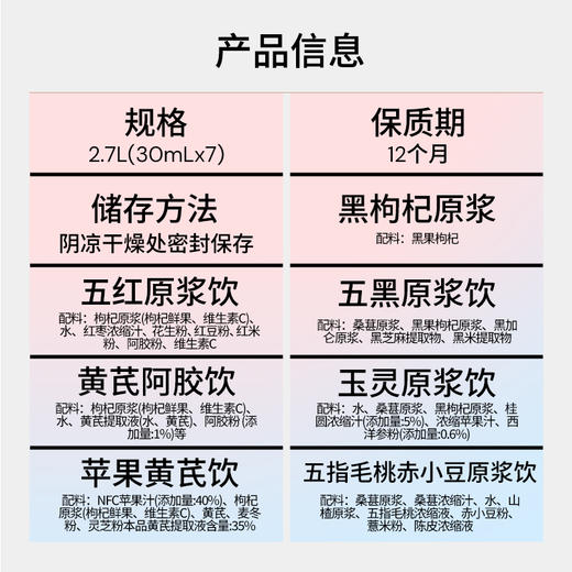 默小吉210ml（7袋）袋装彩虹原浆，7色彩虹浆元气随时补 商品图7