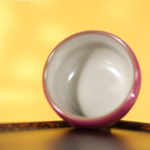 问鼎哥窑传世哥窑招财进宝战鼓杯（胭脂红） 商品图4