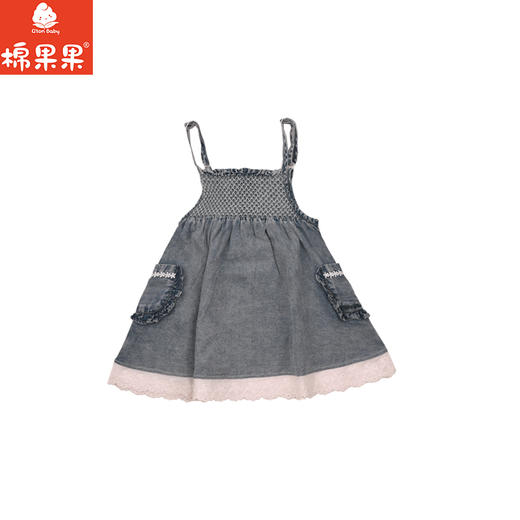 棉果果春季新品女童牛仔裙牛仔吊带裙M122703226121 商品图3