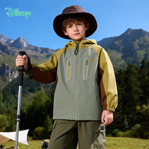 迪士尼（Disney）男童连帽外套潮流户外运动休闲防风拼色外套2026春季新款上衣ZD1FS027 商品图3