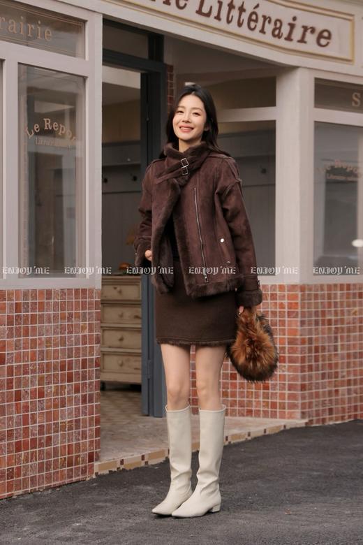 【门店同款】ENJOY冬季“暖冬知性”立领扣袢毛毛外套 169094233 商品图6