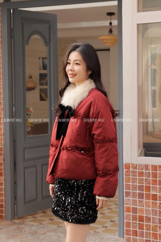 【门店同款】ENJOY冬季“午马”亮片花边羽绒服 169095164 商品图3