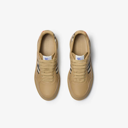 BURBERRY 巴宝莉 男士马术骑士标签皮革和格纹 Terrace 运动鞋 混色 8110809 C1309 商品图3