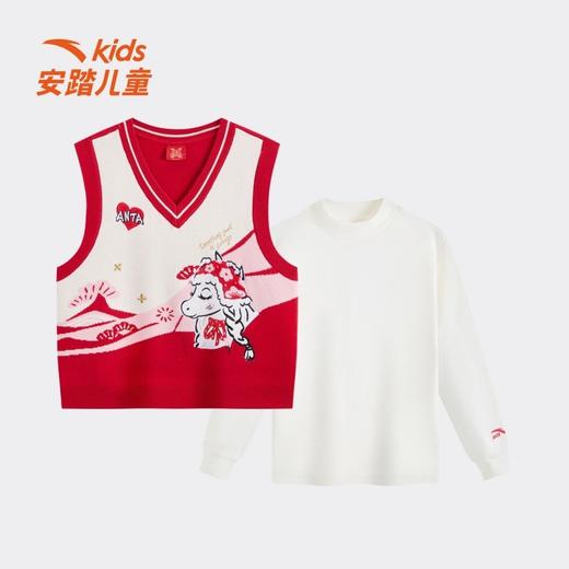 安踏儿童26新款马年限定新年款两件套套头衫可爱百搭时尚舒适亲肤362618613 商品图5