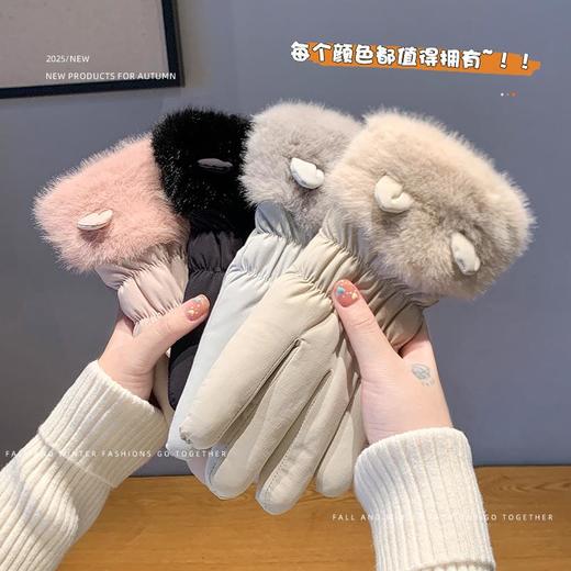 冬季新款手套女骑车保暖可触屏骑行电动车加绒防寒东北防风冬 商品图1