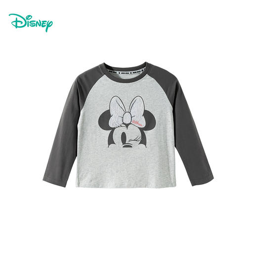 迪士尼（Disney）女童长袖T恤甜美运动休闲撞色7A级抗菌插肩袖2026春季新款上衣ZD1FS034 商品图8