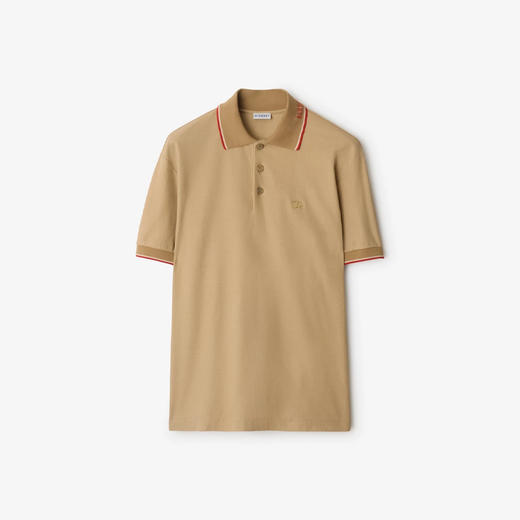 【一】BURBERRY 巴宝莉 男士马术骑士徽标刺绣棉质短袖polo衫 浅黄色 8110093 B8626 商品图0