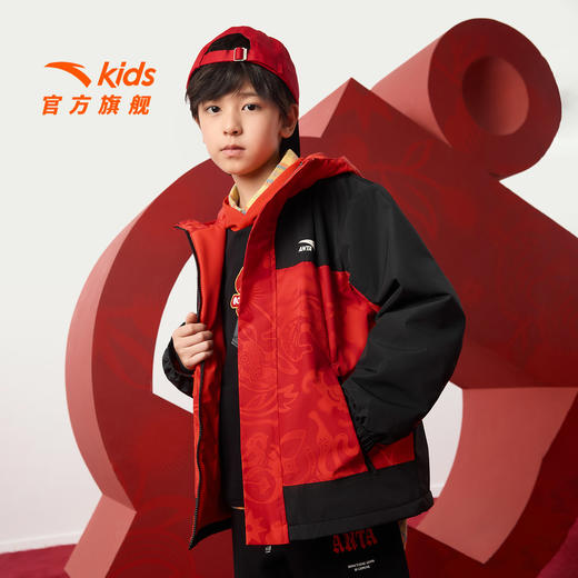 晴雨甲安踏儿童新年外套男大童摇粒绒2026新款马年保暖大童厚外套352618688S 商品图4