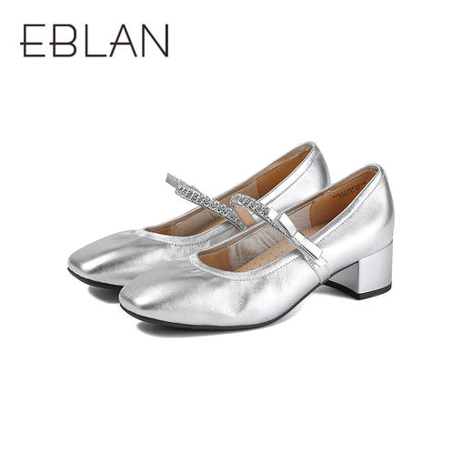 【上新】伊伴2026春季羊皮气质通勤优雅增高玛丽珍时装玛丽珍B26113662 商品图4