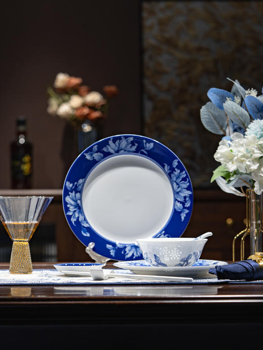 富玉陶瓷景德镇一人食家用高颜值玲珑乔迁之喜入宅搬家礼物餐具 商品图2