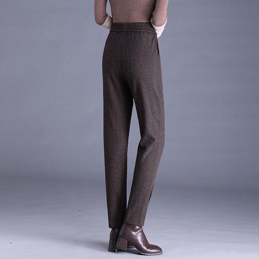 人字纹毛呢萝卜哈伦裤女冬季新款老爹裤大码显瘦宽松休闲裤子胖mm 商品图1
