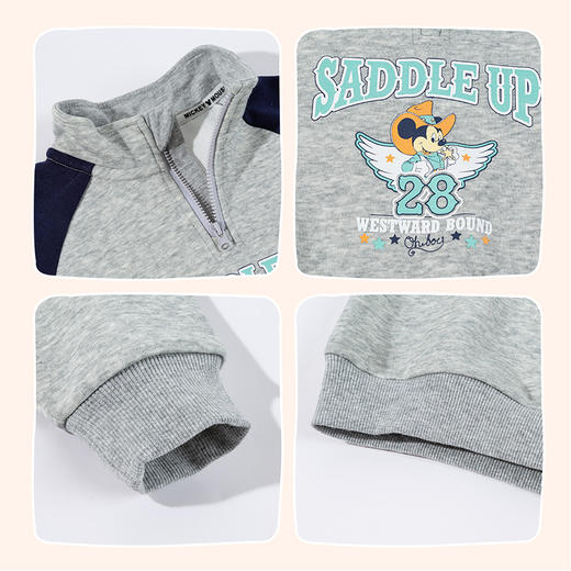 迪士尼男童童装卫衣卫裤运动休闲套装舒适耐磨宽松儿童套装两件套新款ZD1FT015 商品图8