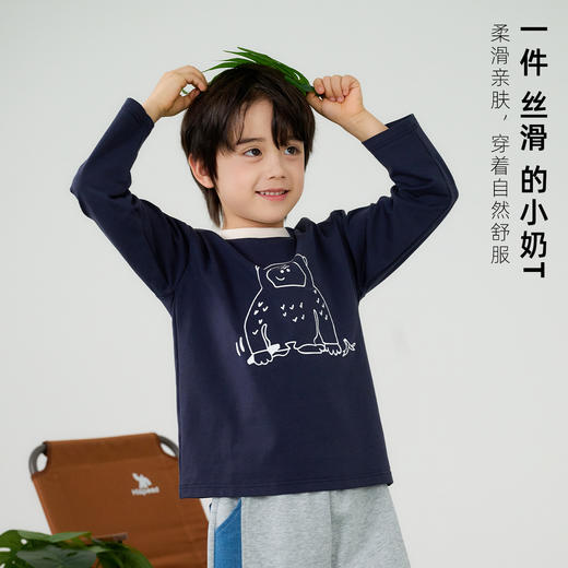 【10A抗菌】棉花堂26年春款线条动物弹弹童装T恤- FA61021 商品图4