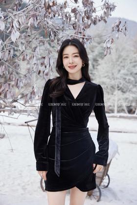 【门店同款】ENJOY冬季“相聚时刻”黑天鹅飘带连衣裙 169099165