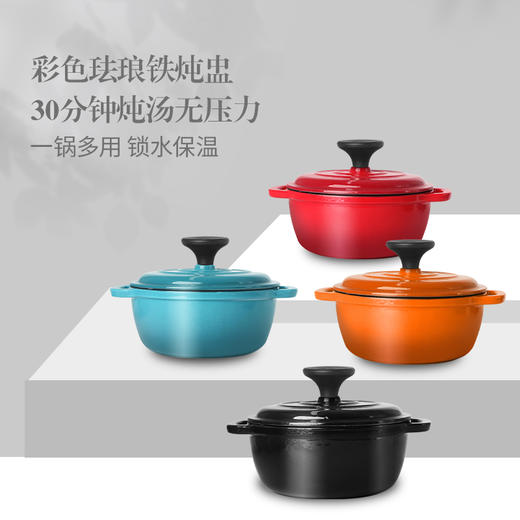 【珍有米】铸味珐琅锅 | 16cm铁炖盅海鲜锅铸铁多用途家用铁锅双耳炉灶通用 商品图2