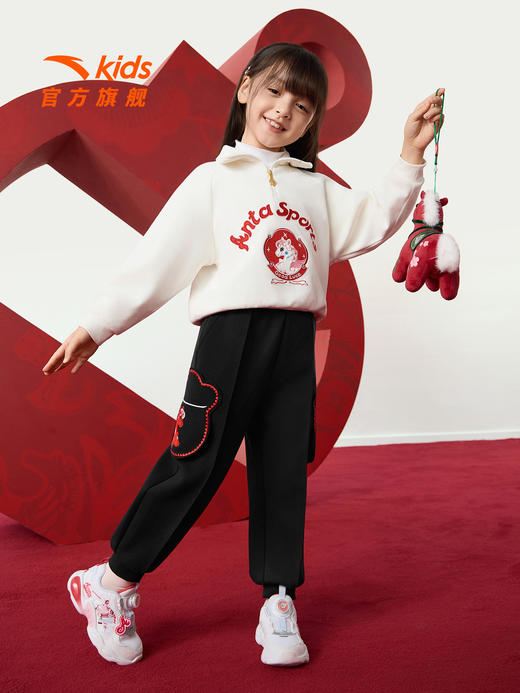 新年款安踏儿童女小童针织运动长裤2026年春新款亲肤女孩潮流卫裤362619736 商品图3