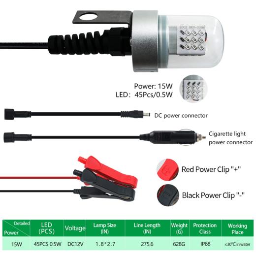 美国 XINHAOHANG LED水下诱鱼灯 夜钓灯 IP68防水 商品图2