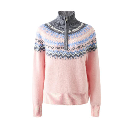 「高货wl」全新升级【铂金会员321/天猫429/差价108】(00858)洛诗琳无缝一体费尔岛针织毛衣2026新款织花纯羊毛上衣 商品图4