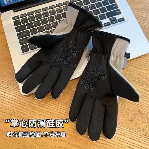 手套女士冬季新款可爱学生加绒加厚保暖骑行防风御寒麂皮绒棉手套 商品图3