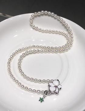 【私席真珠·新年盛宴】一口价·925银镶锆石无核淡水珍珠项链 3.5-5mm