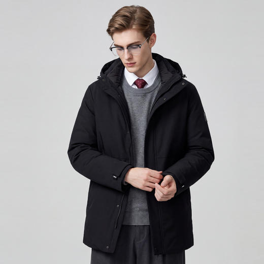 【鹅绒&抗菌无异味】圣得西2025年冬季羽绒服休闲风连帽男款外套 商品图1