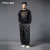 PINLI品立2025秋季新款男士圆领宽松烫钻长袖套头卫衣上衣青年潮BG253109018 商品缩略图1