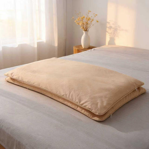 素道荞麦壳枕头 | 77*50cm 高度10-15cm 棕色 有机彩棉面料 枕套可拆卸 隐形拉链 柔软亲肤 商品图0