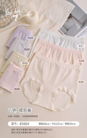 女士云感裸肌裤裸氨无缝高弹力舒适内裤8560