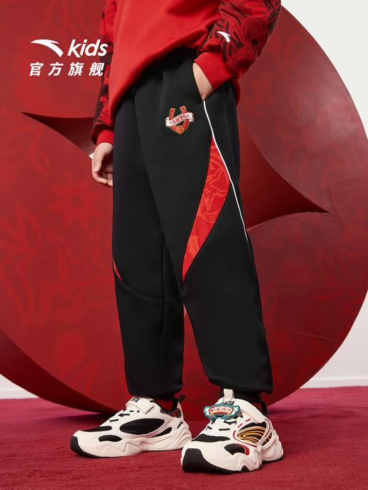 【马年红色新年】安踏儿童2026款时尚裤子装拜年衣服352618721 商品图2