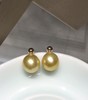 【私席真珠·新年盛宴】18k金镶南洋金珍珠耳针 9-10mm 椭圆 商品缩略图1