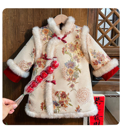 苏城纪【祺安】2025冬季新款儿童国风公主裙拜年服：女童新年战袍已就位！谁能拒绝这么可爱的女儿拜年呢～ 商品图4