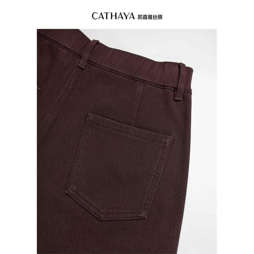 凯喜雅  暗红紫加绒直筒裤 商品图4