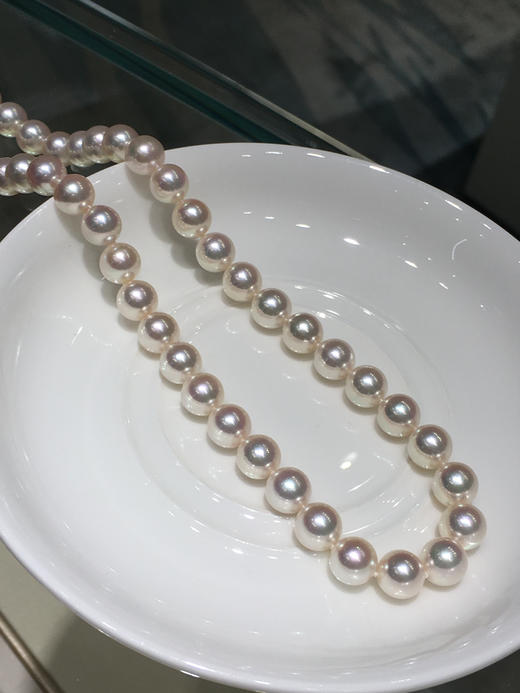 【私席真珠·新年盛宴】极光小灯泡8.5-9mmAkoya珍珠项链 ，圆，极微瑕，珠光超亮（带真科研天女大证书） 商品图4