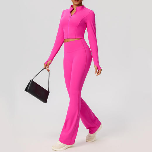 跃牌【欲动春风】系列 拉链户外跑步运动瑜伽外套显瘦健身长袖52637 商品图3