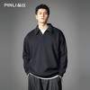 PINLI品立2026春季新款男士宽松翻领纯色落肩袖套头卫衣上衣潮牌B262109003 商品缩略图2