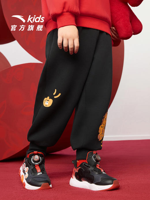 新年款安踏儿童男小童针织运动长裤2026年春新款亲肤儿童加绒裤潮352619728N 商品图0