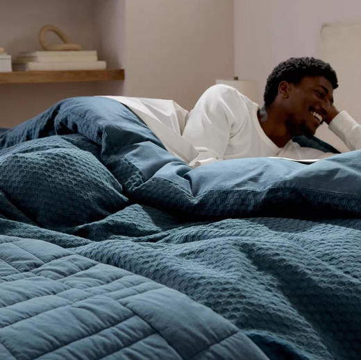 凯喜雅全棉蜂窝枕套2个装/被套+枕套三件套 商品图6