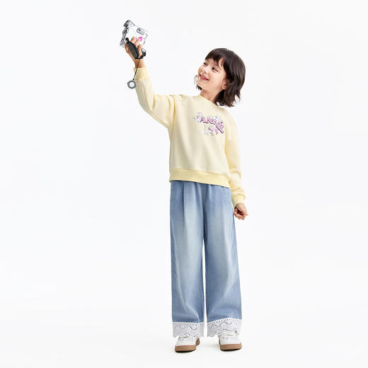 女童圆领长袖卫衣春季新款安奈儿童装EG611586 商品图3