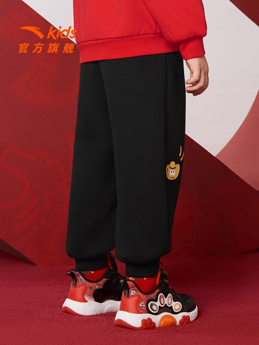 新年款安踏儿童男小童针织运动长裤2026年春新款亲肤儿童加绒裤潮352619728N 商品图1