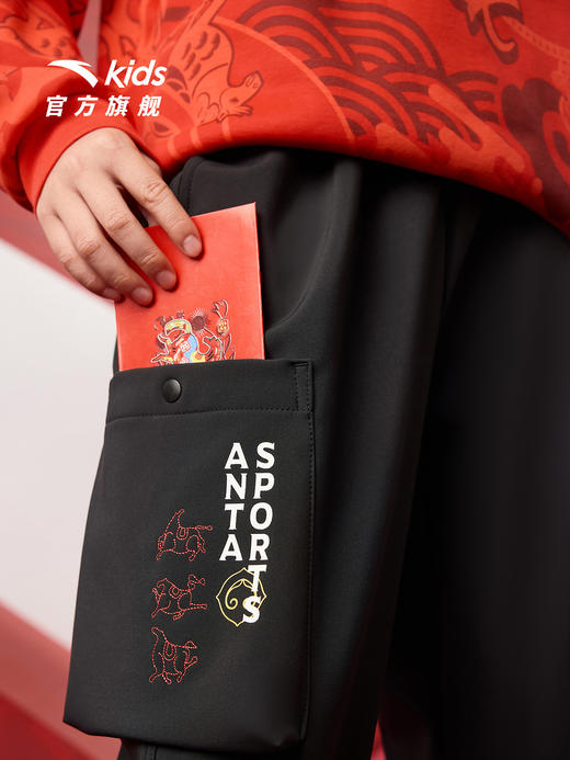 【新年软壳】安踏儿童装男童加绒裤子2026新款拜年衣服工装运动裤352618504 商品图2