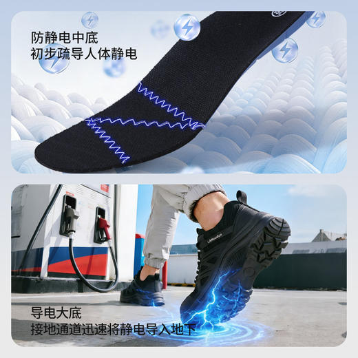 蓝鸥盾新款夏季专业防静电工作鞋不防砸不防刺加油站专用耐磨 商品图5